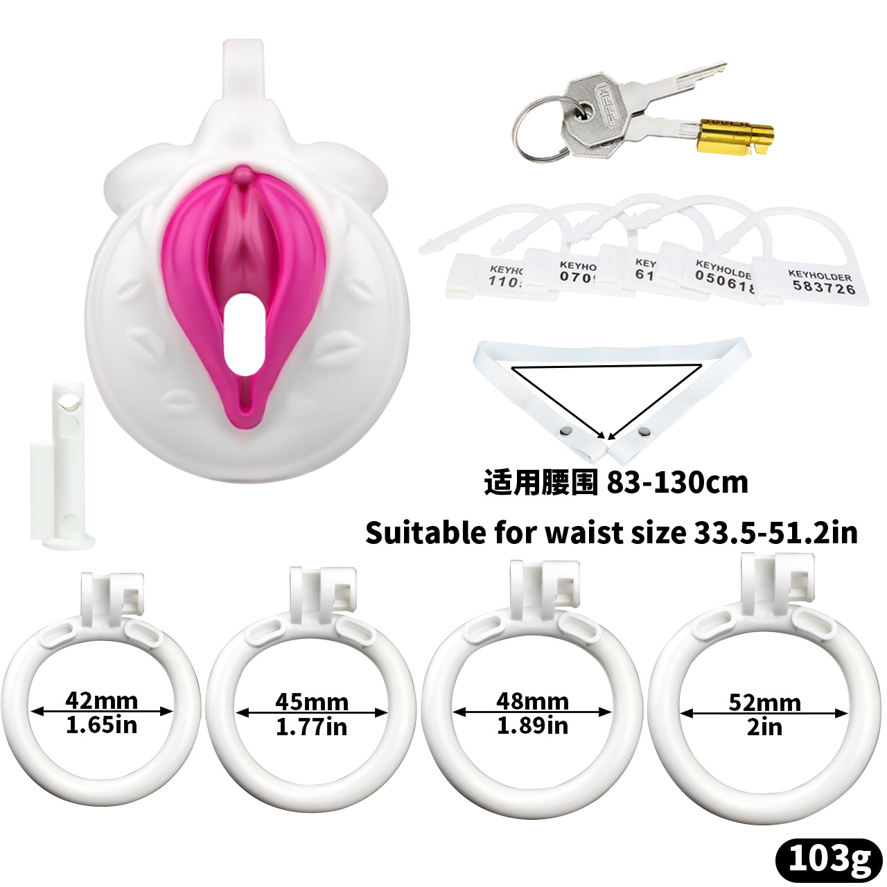 Resin Chastity Cage with Adjustable Strap